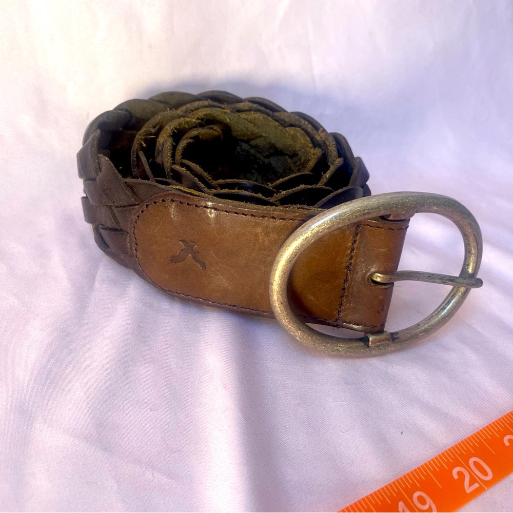 American Eagle Outfitters Brown Braided Genuine Leather Belt S/M - Picture 2 of 7